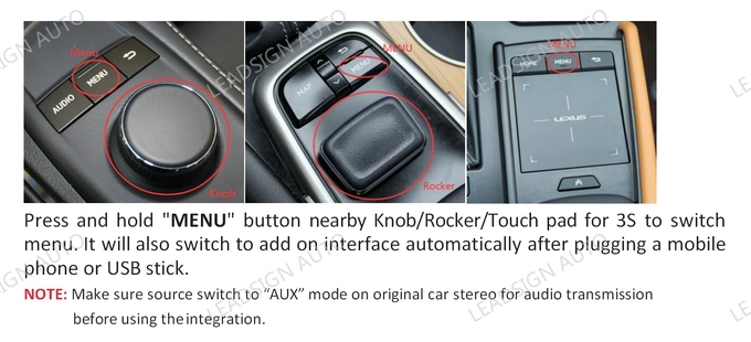 Wireless Lexus CarPlay Retrofit For Lexus RC CT Series With Knob System 1