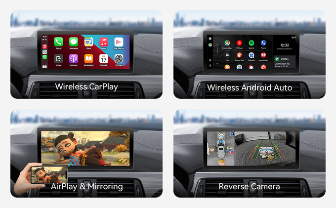 8.8 Inch Dual Wireless Carplay And Android Auto Bluetooth / AUX input Linux System 1