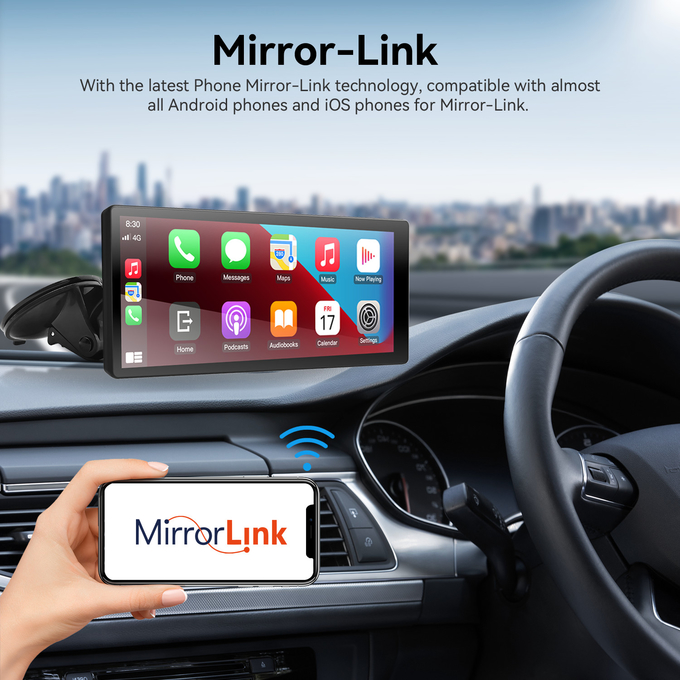 8.8 Inch Wireless Carplay Android Auto Mirroring Link For Car Bus SUV Truck 4