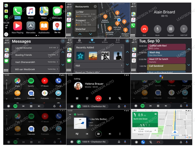 Full Screen Mode Navigation Video Interface Android Auto Support USB Port 5